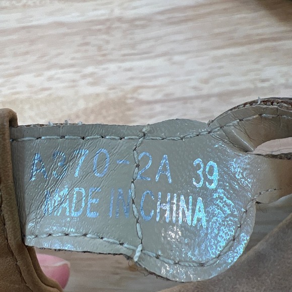 SAIMEITU Gold sling back wedge sandals‎ size 39 - Picture 9 of 12